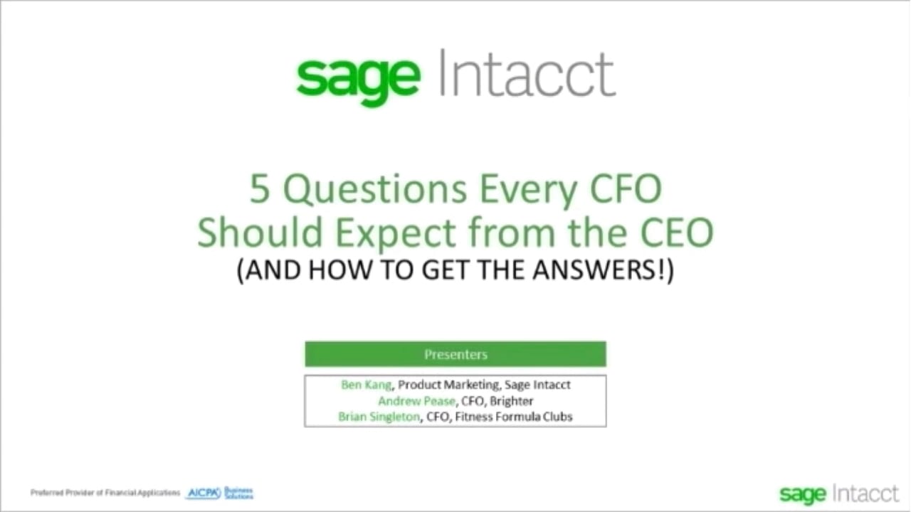 5 Questions Every CFO Should Expect from the CEO on Vimeo