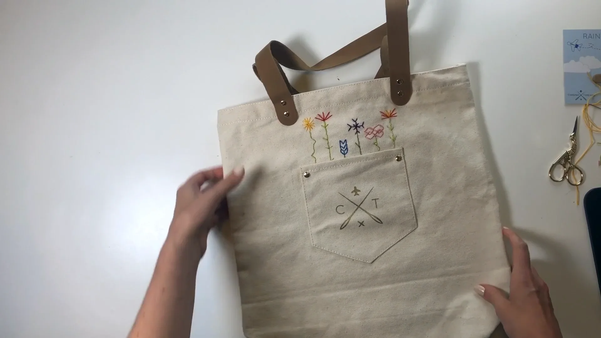 Stitch Your Flowers Tote Bag – Chasing Threads