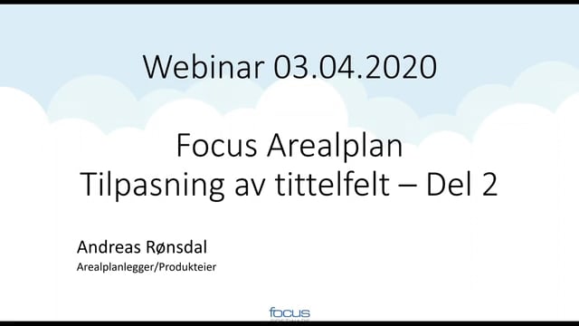 Tilpasning av tittelfelt i Focus Arealplan del 2