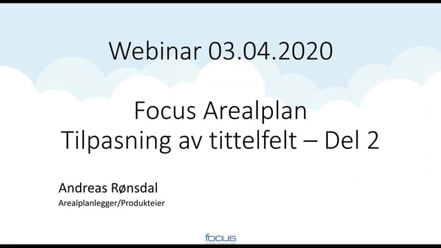 Tilpasning av tittelfelt i Focus Arealplan del 2