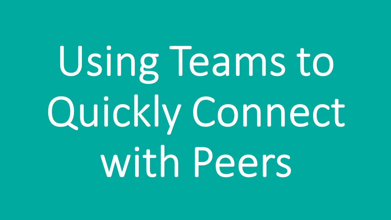 Connecting With Peers on Vimeo