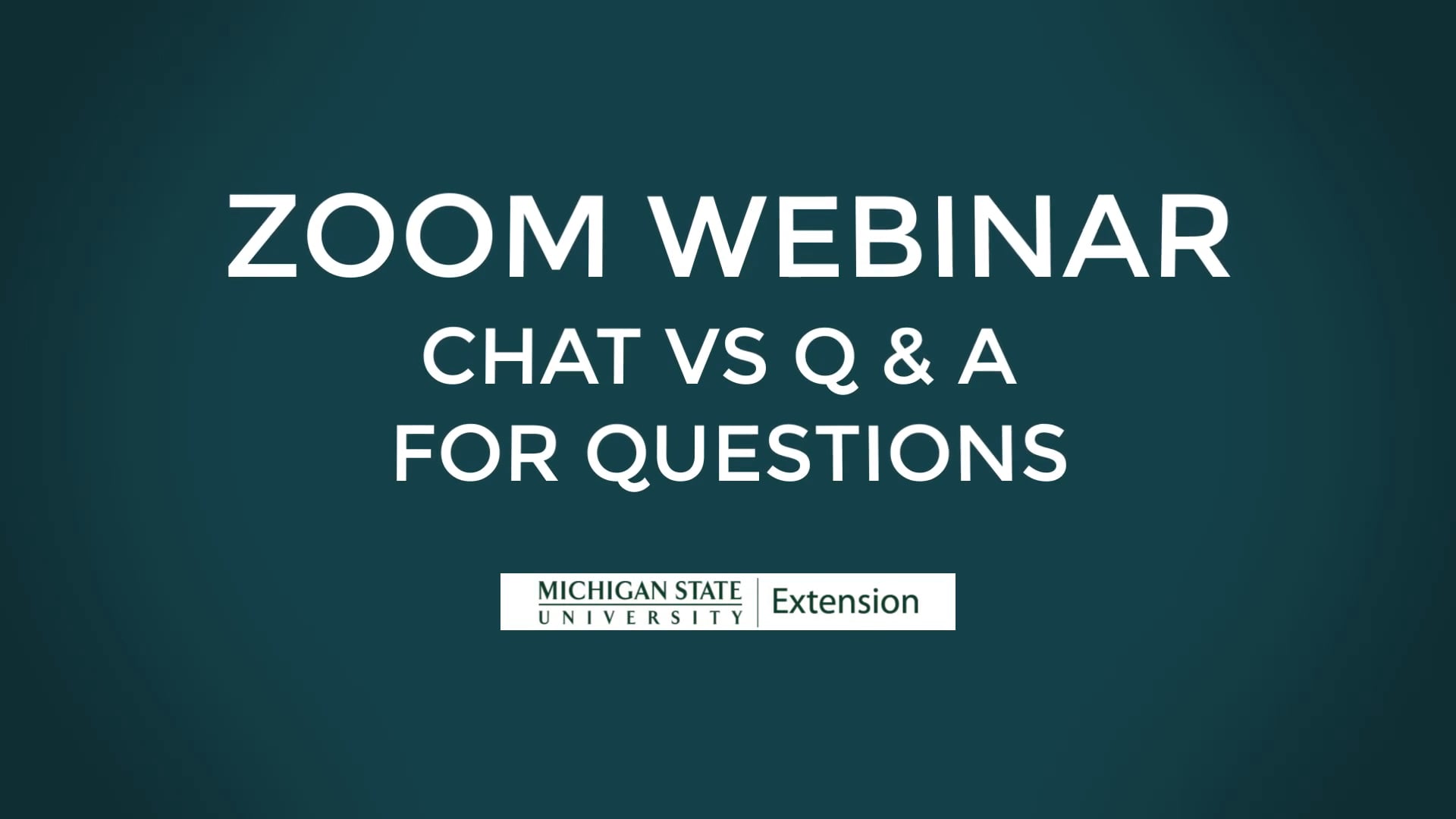 Zoom Webinar Chat Vs Q A On Vimeo