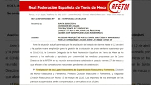 Dràstica decisió de la Federació Espanyola de tennis taula