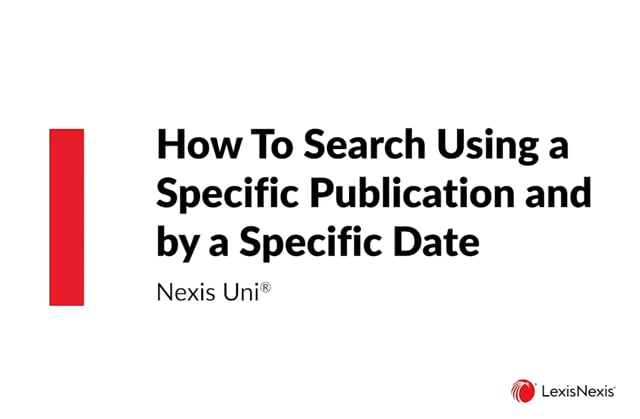 How To Search Using a Specific Publication and by a Specific Date in Uni ES WB