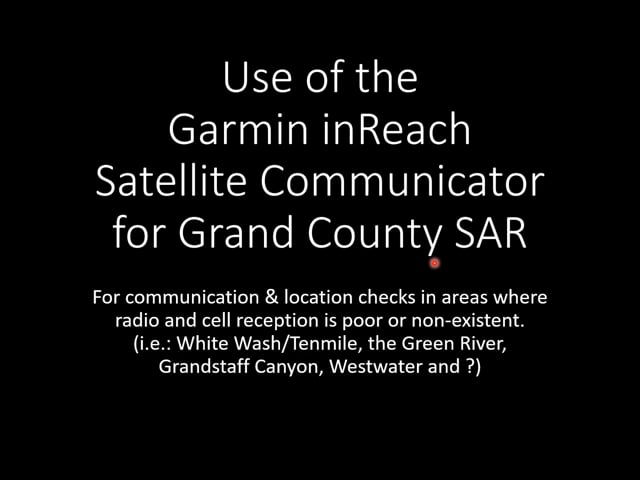 Garmin inReach for GCSAR