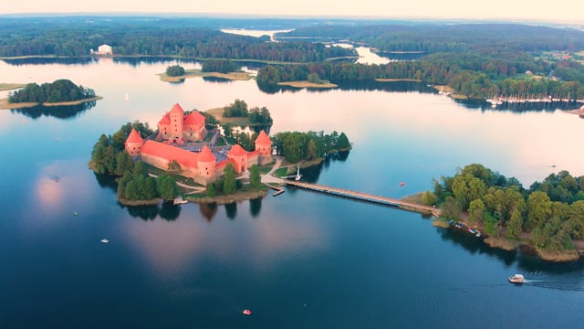 Bird's eye view of Lithuania - 4K Aerial Video