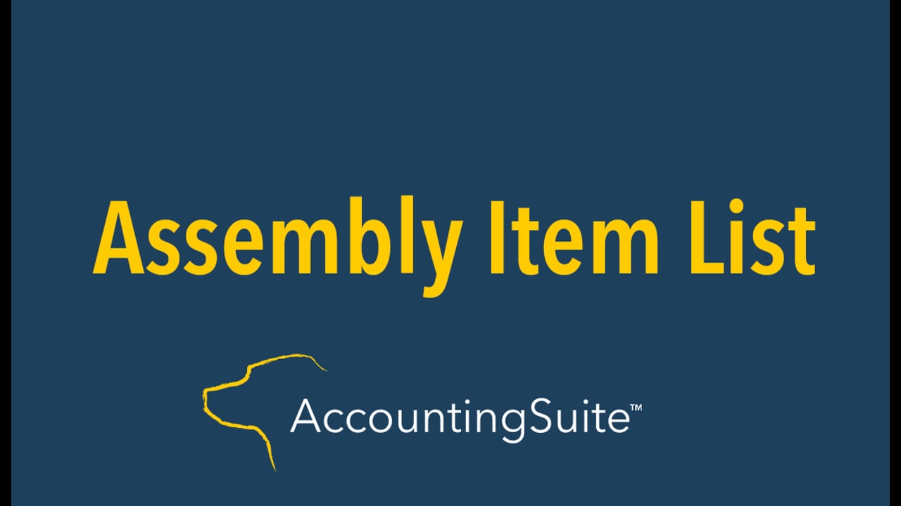 Printed Assembly Item List