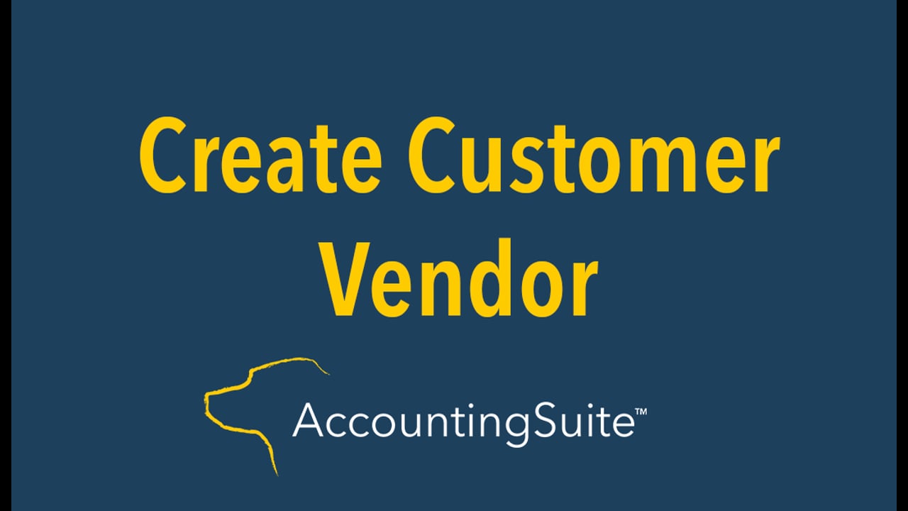 Create customer or vendor
