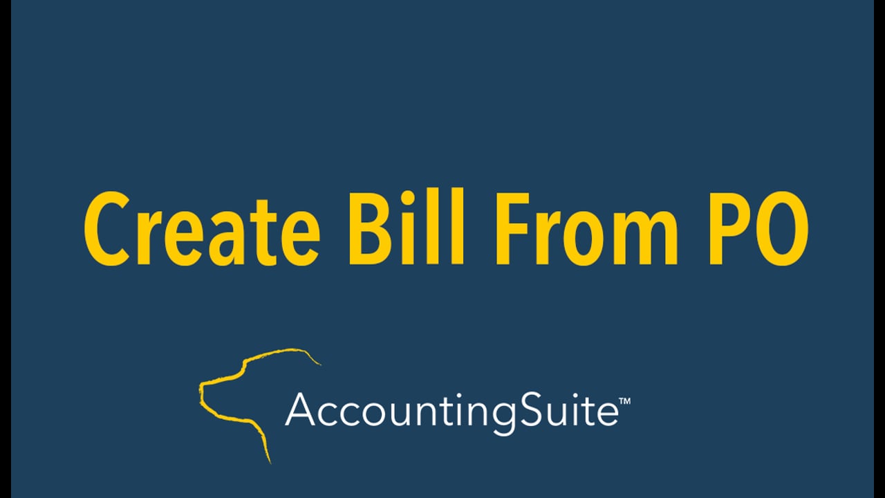 Create Bill from PO