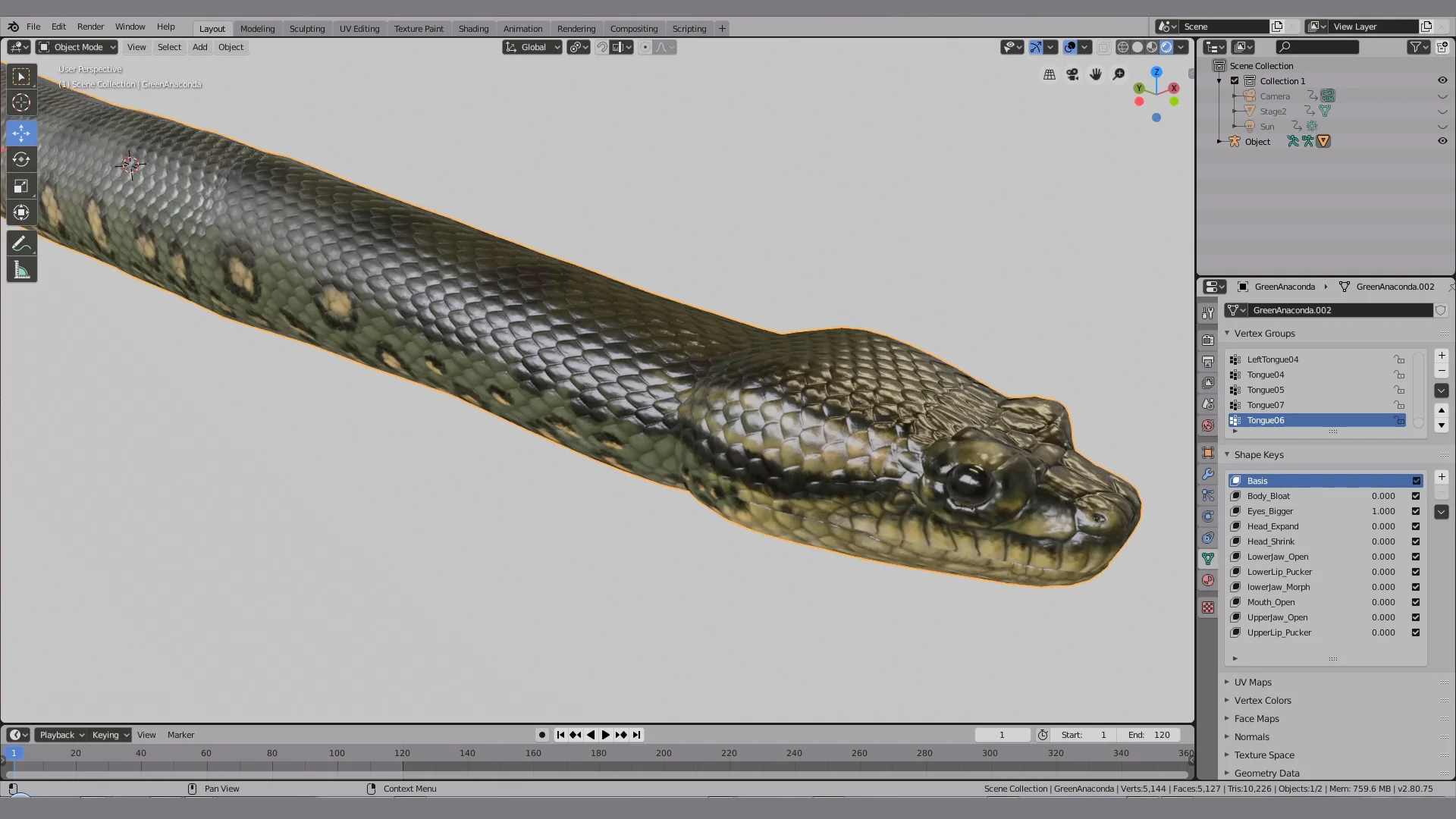 Red Bellied Black Snake 3D Model on Vimeo