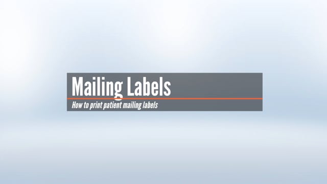 Patient Mailing Labels