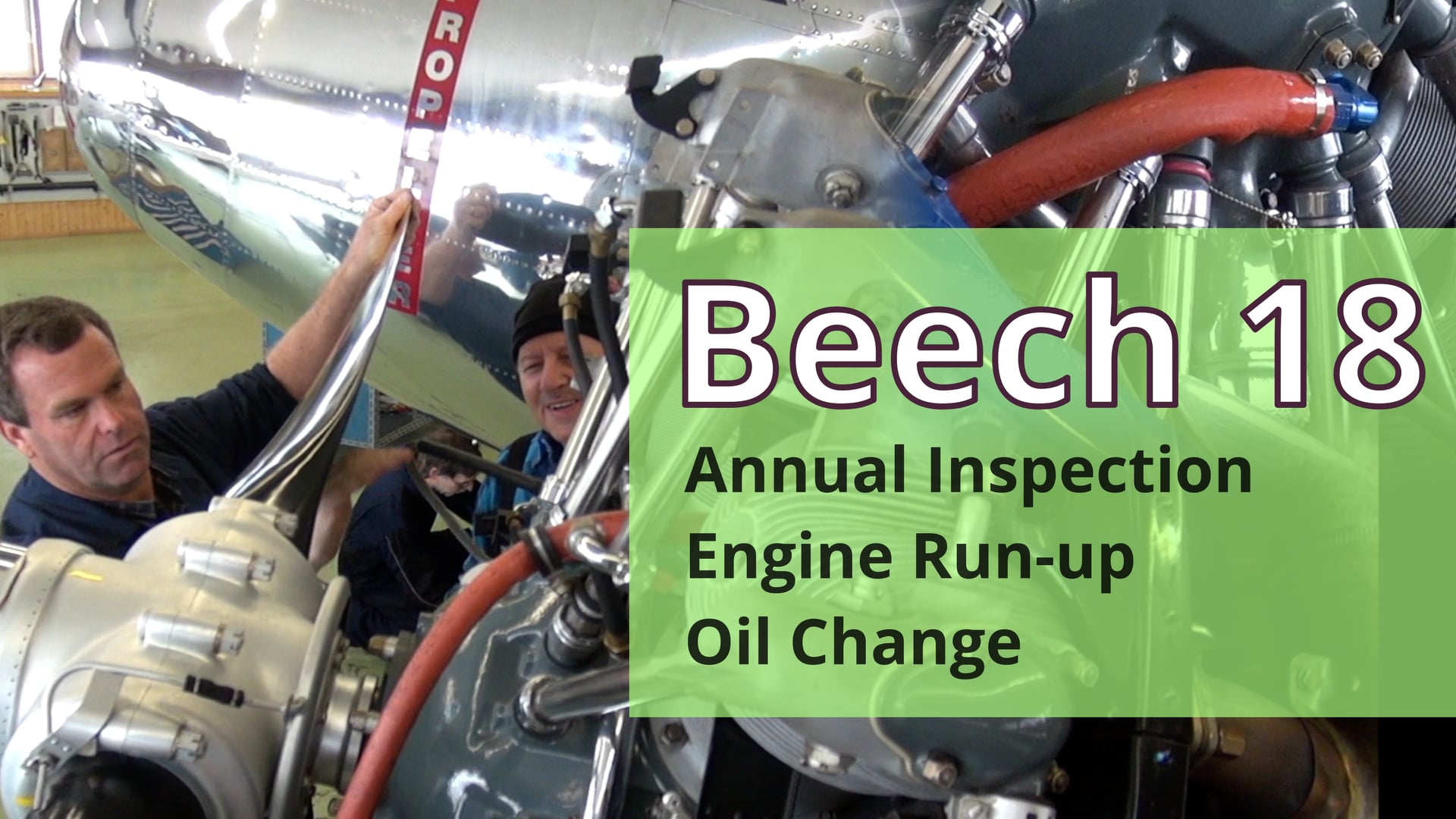 Beech 18 Annual Inspection | Engine Run-up | Oil Change