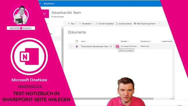 Anleitung 2/3: Testnotizbuch in SharePoint anlegen