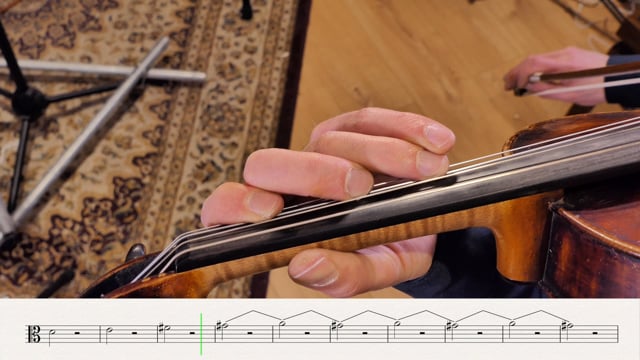 Viola, Chapter 2: 3rd finger pattern - Fourth finger (♩=40)