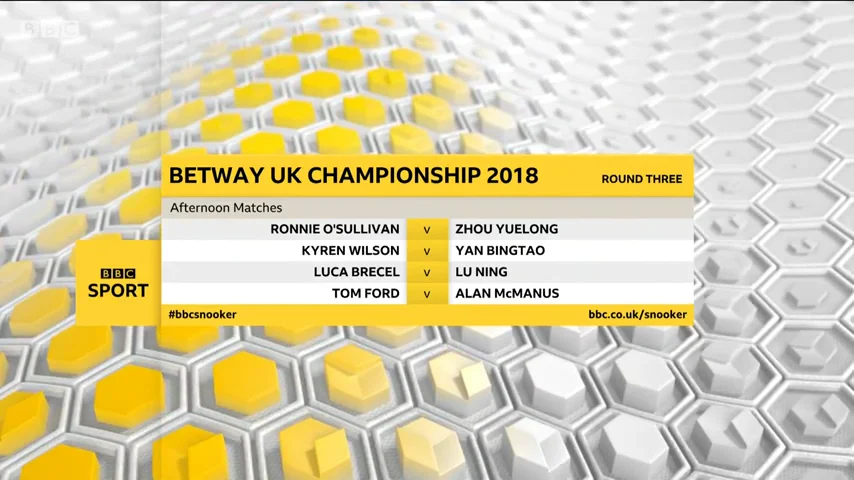 Bbc snooker sale uk championship 2018