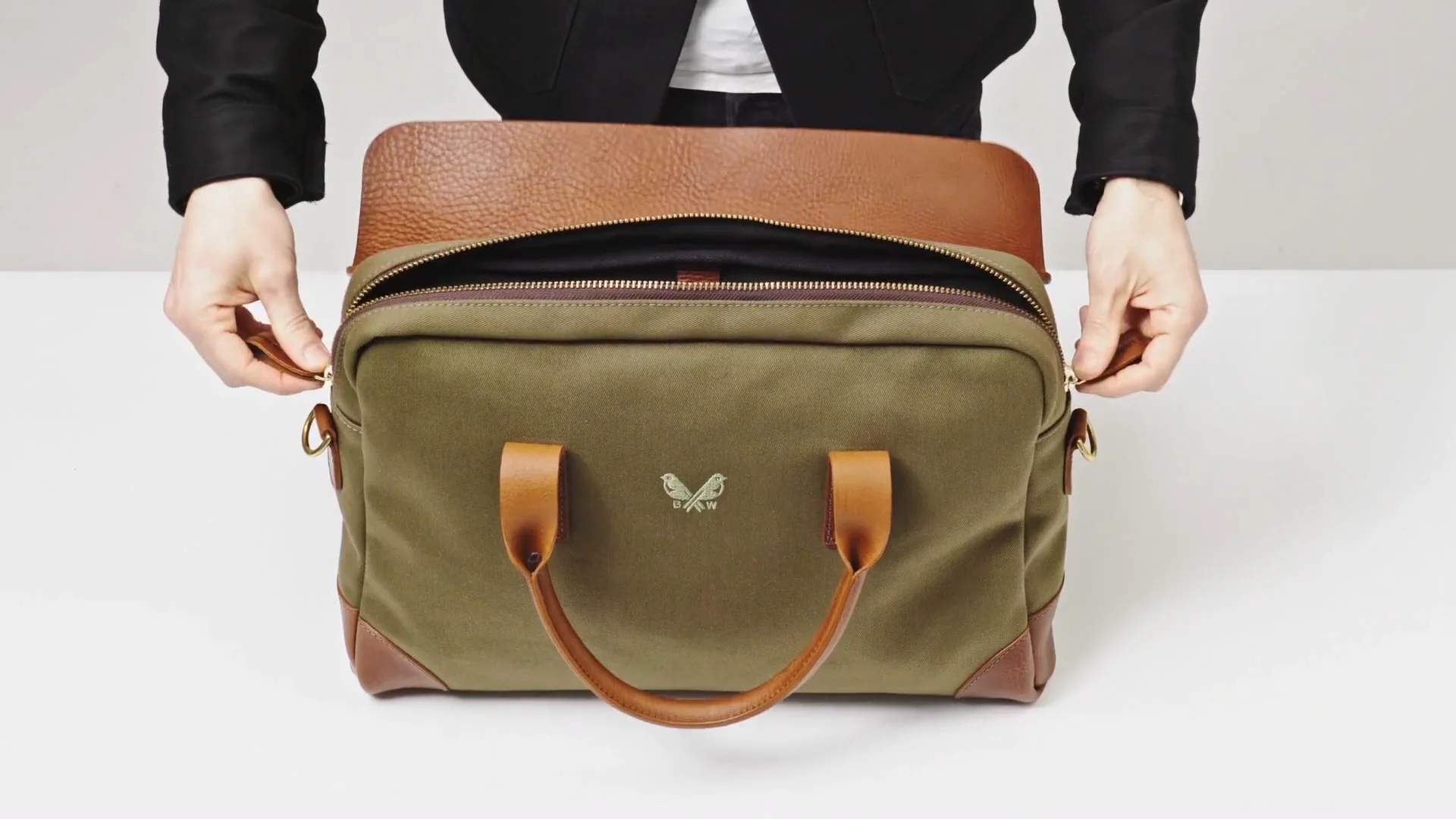 The Brief | Olive Green Canvas Briefcase | Bennett Winch
