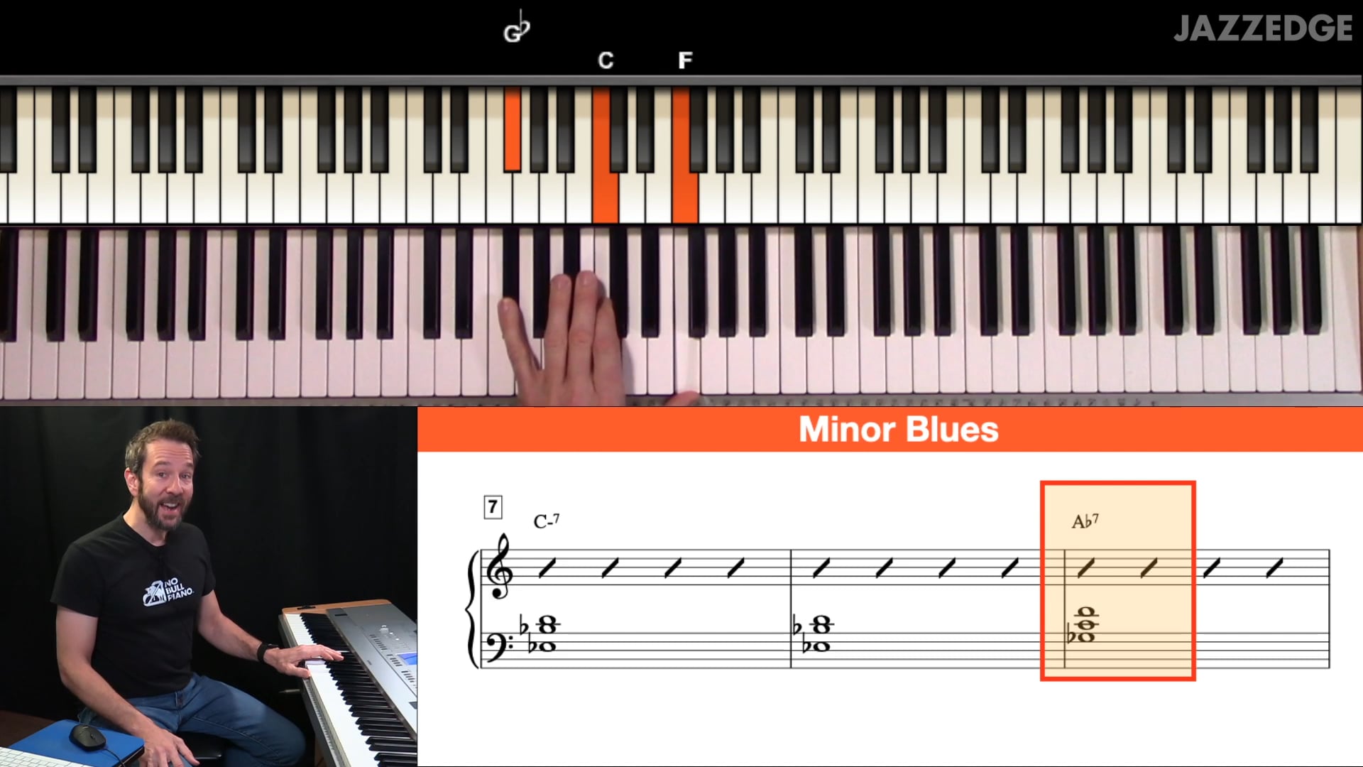 Lesson #16 - Minor Blues Progression with Rootless Chords - Jazzedge