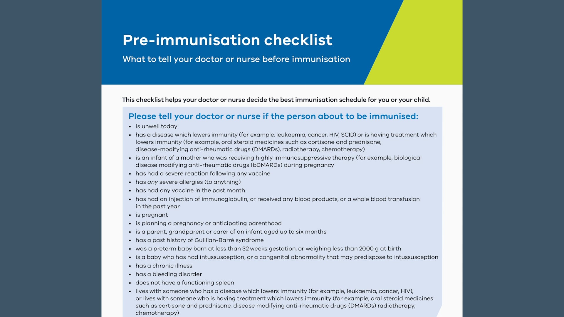 MVEC videos - MVEC Module 1 clip 05 Pre-immunisation Checklist on Vimeo