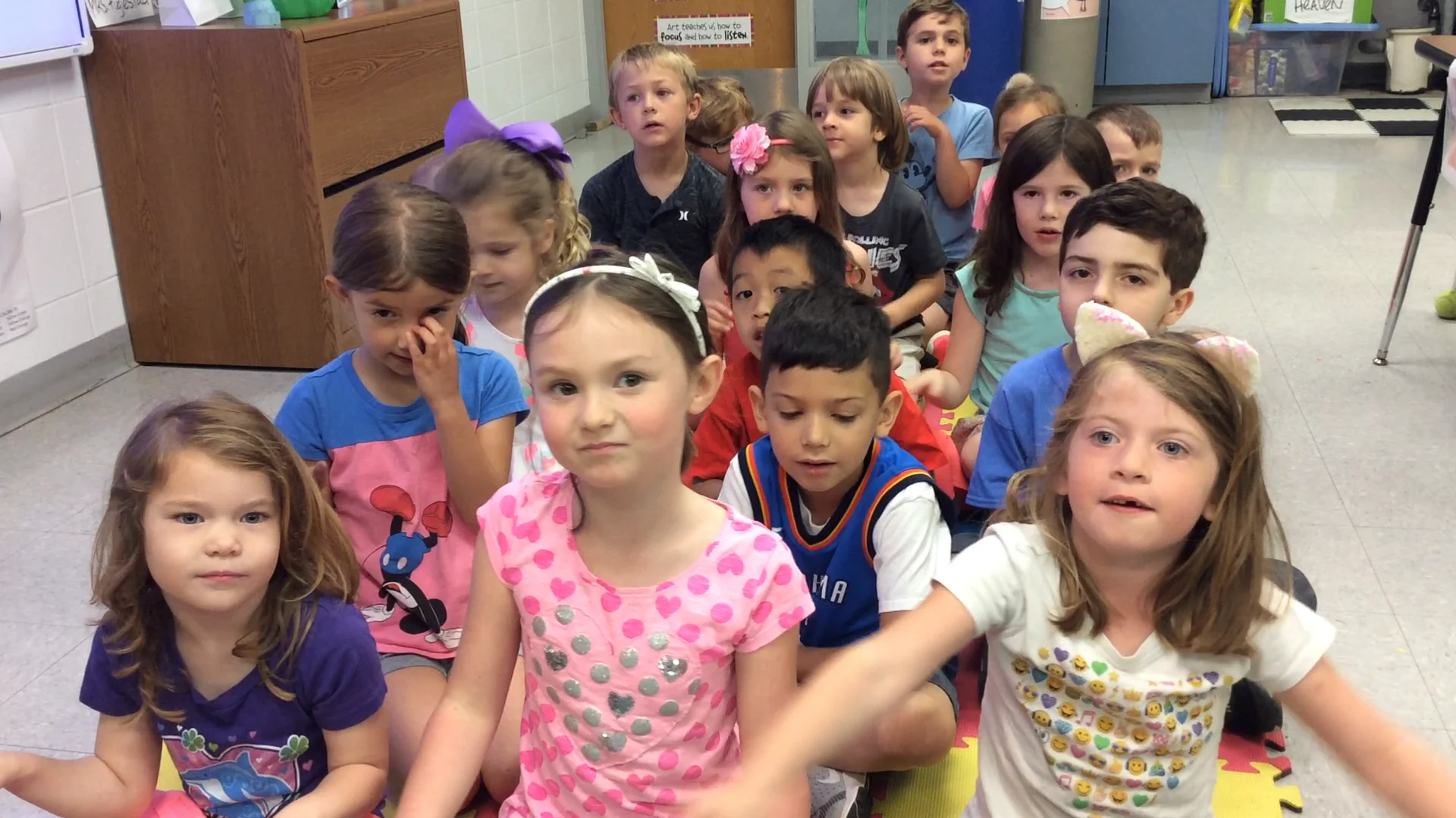 K-2 Sings the Kindergarten Song in Art Class