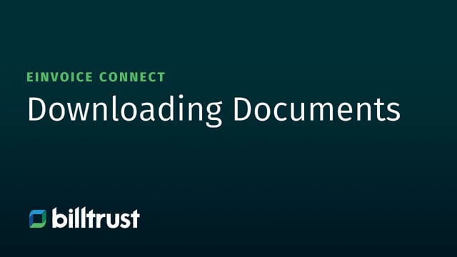 eInvoice Connect - Downloading Documents