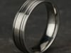 Men&#39;s Grooved Band in Titanium, 6MM