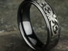 Men&#39;s Scroll Pattern Band in Black Titanium, 6.5MM