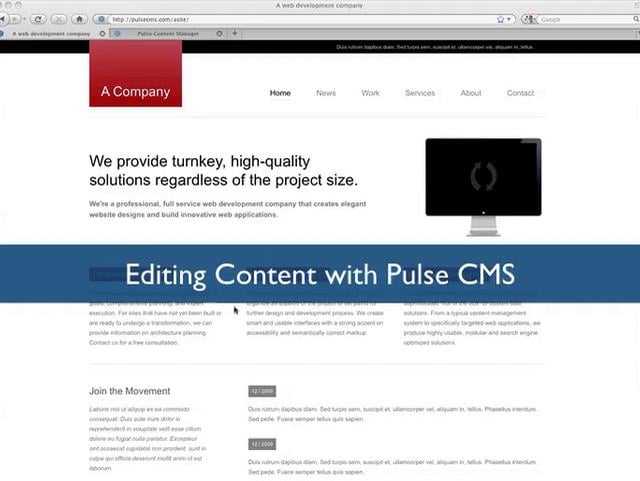 Pulse CMS Screencast on Vimeo