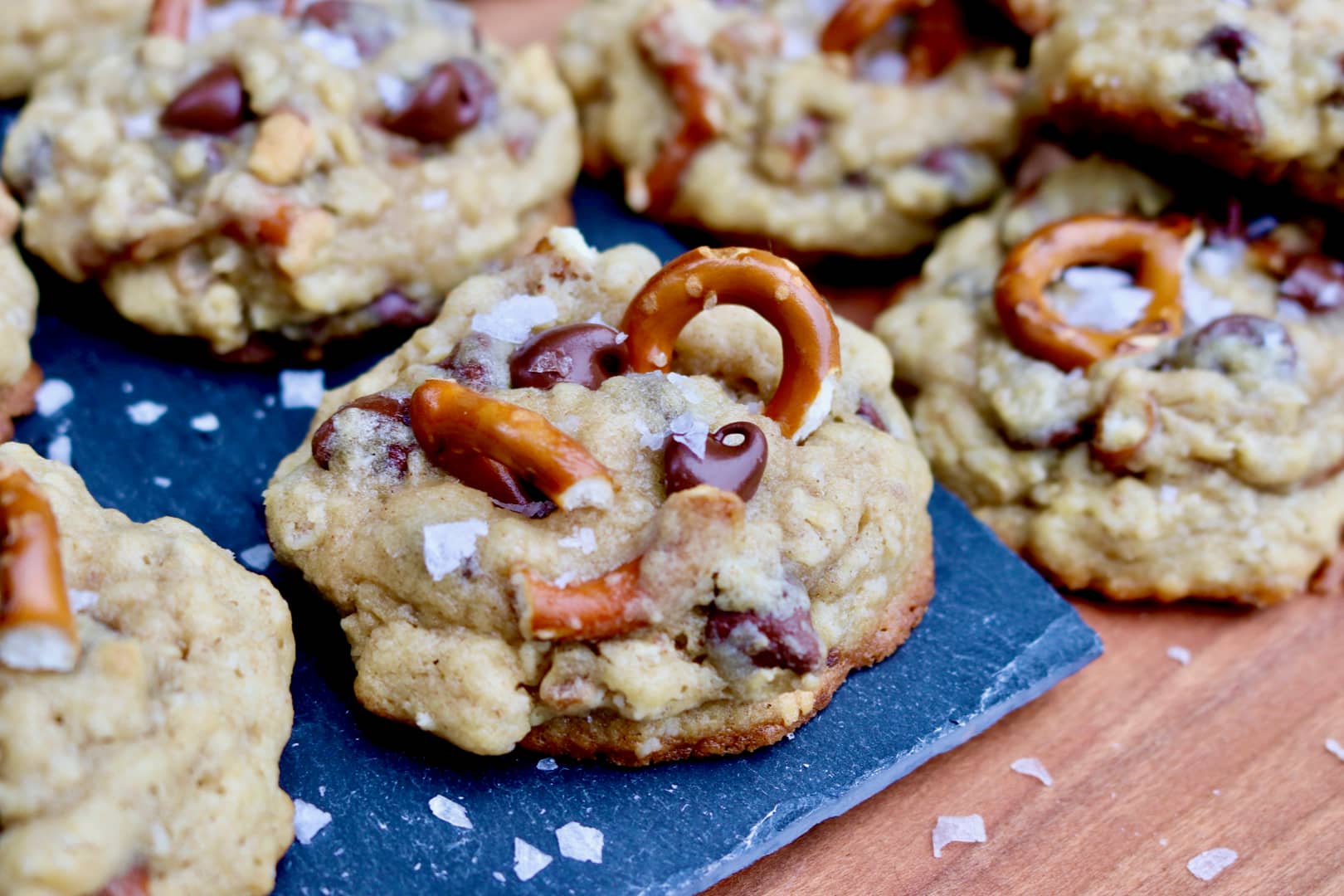 Salted Chocolate Chip Oatmeal Pretzel Cookies on Vimeo
