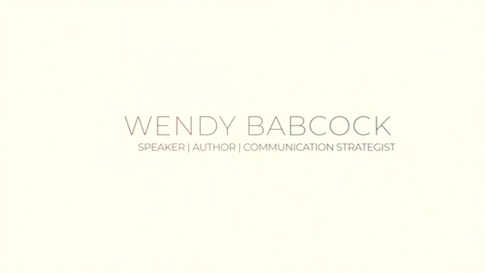 Promotional video thumbnail 2 for Wendy Babcock