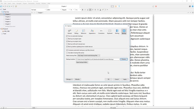 Backing Up Your Work