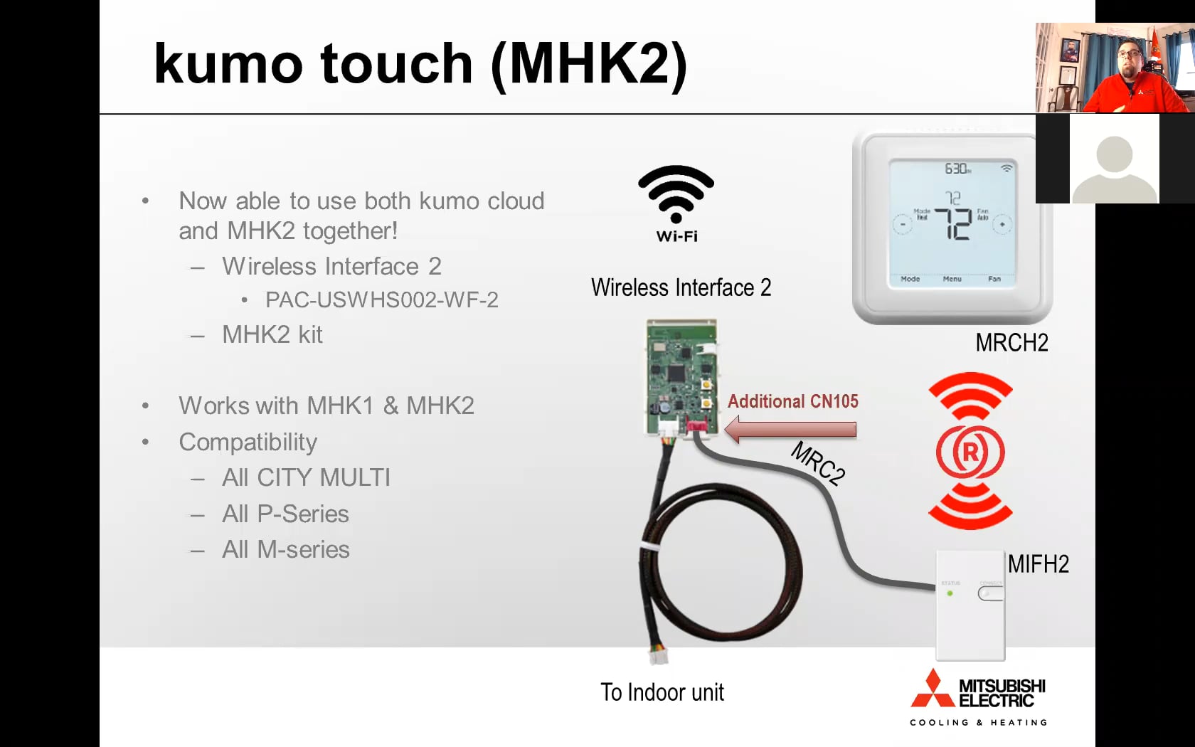 Kumo Touch MHK2 RedLINK Wireless Thermostat & Receiver Kit - Rfwel Engr
