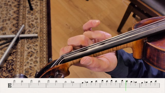 Viola Chapter 2: Finger pattern 4, Fourth finger (♩=60) sTTT