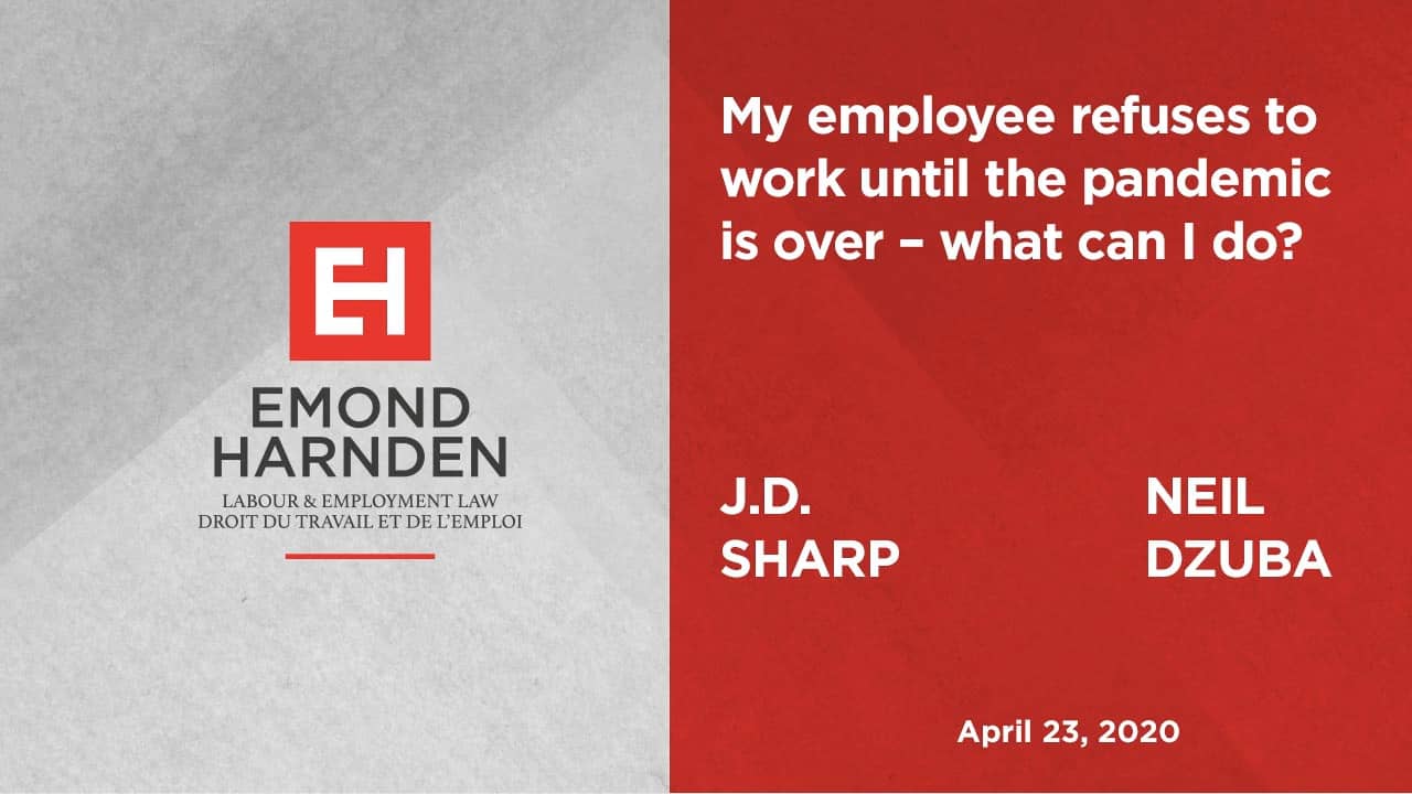 My employee refuses to work until the pandemic is over what can I do