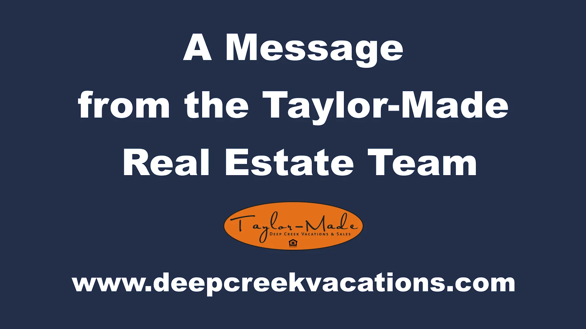A Message from the TaylorMade Real Estate Team on Vimeo
