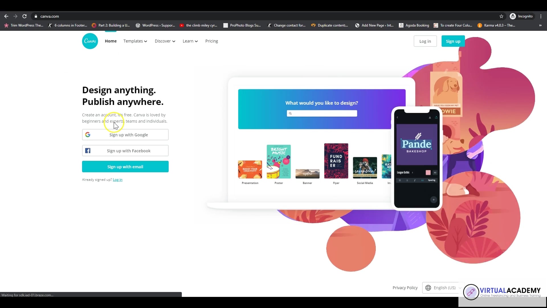 Canva 02 – How to Create Account on Vimeo