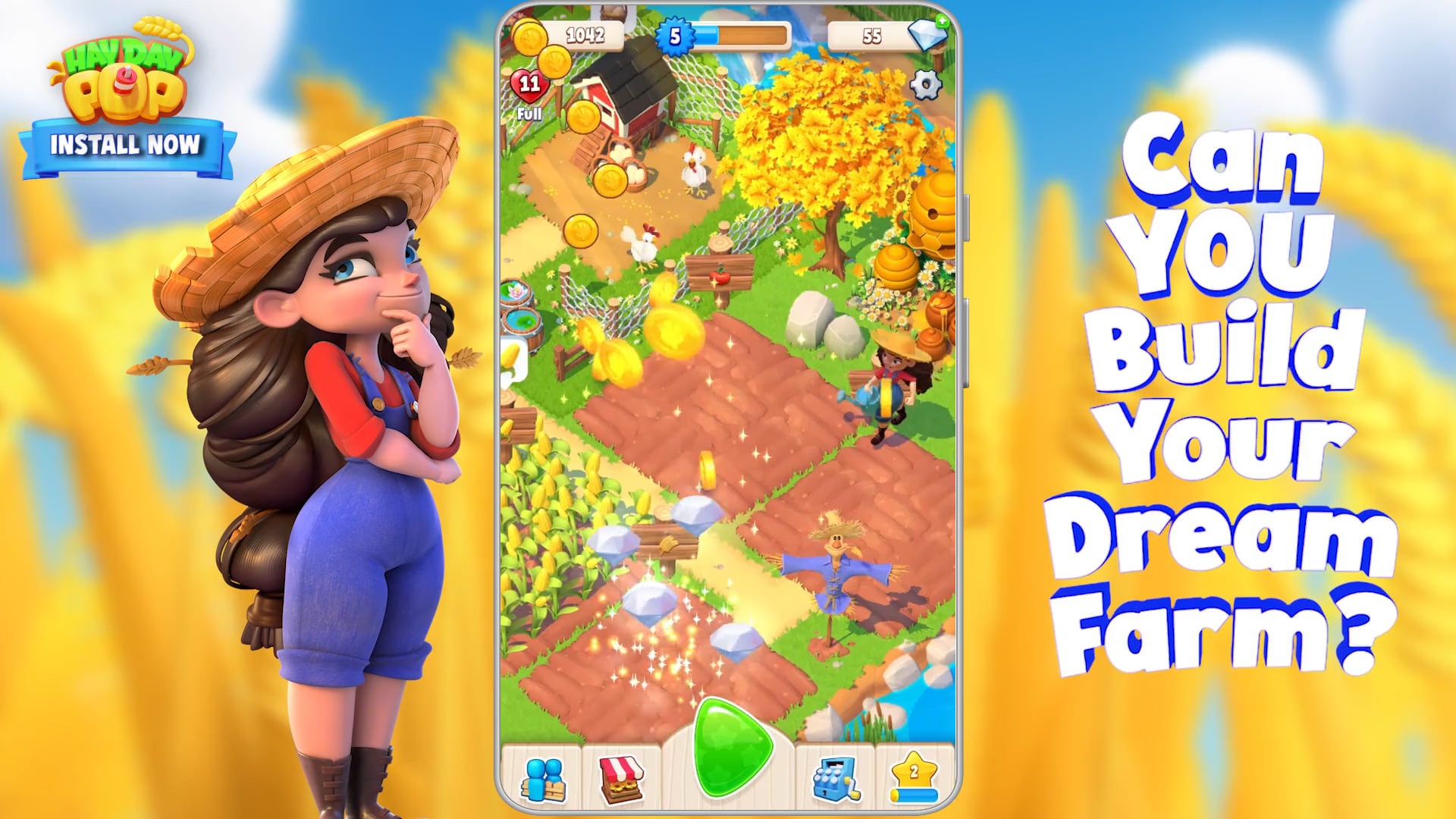 Short-form Ad: Supercell - Hay Day Pop "Gameplay, Characters & Text"