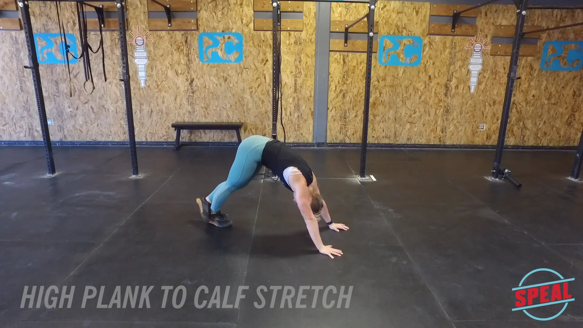 High Plank to Calf Stretch