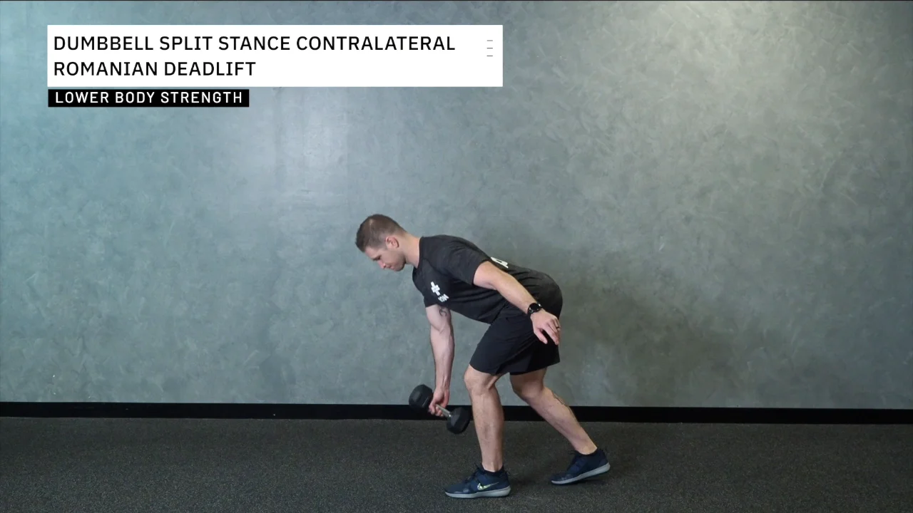 THE ION WAY DUMBBELL SPLIT STANCE CONTRALATERAL ROMANIAN DEADLIFT