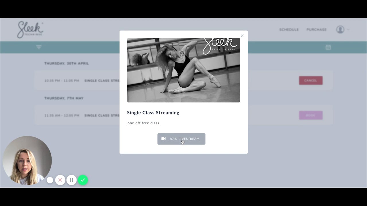 How clients access your live stream classes on Vimeo
