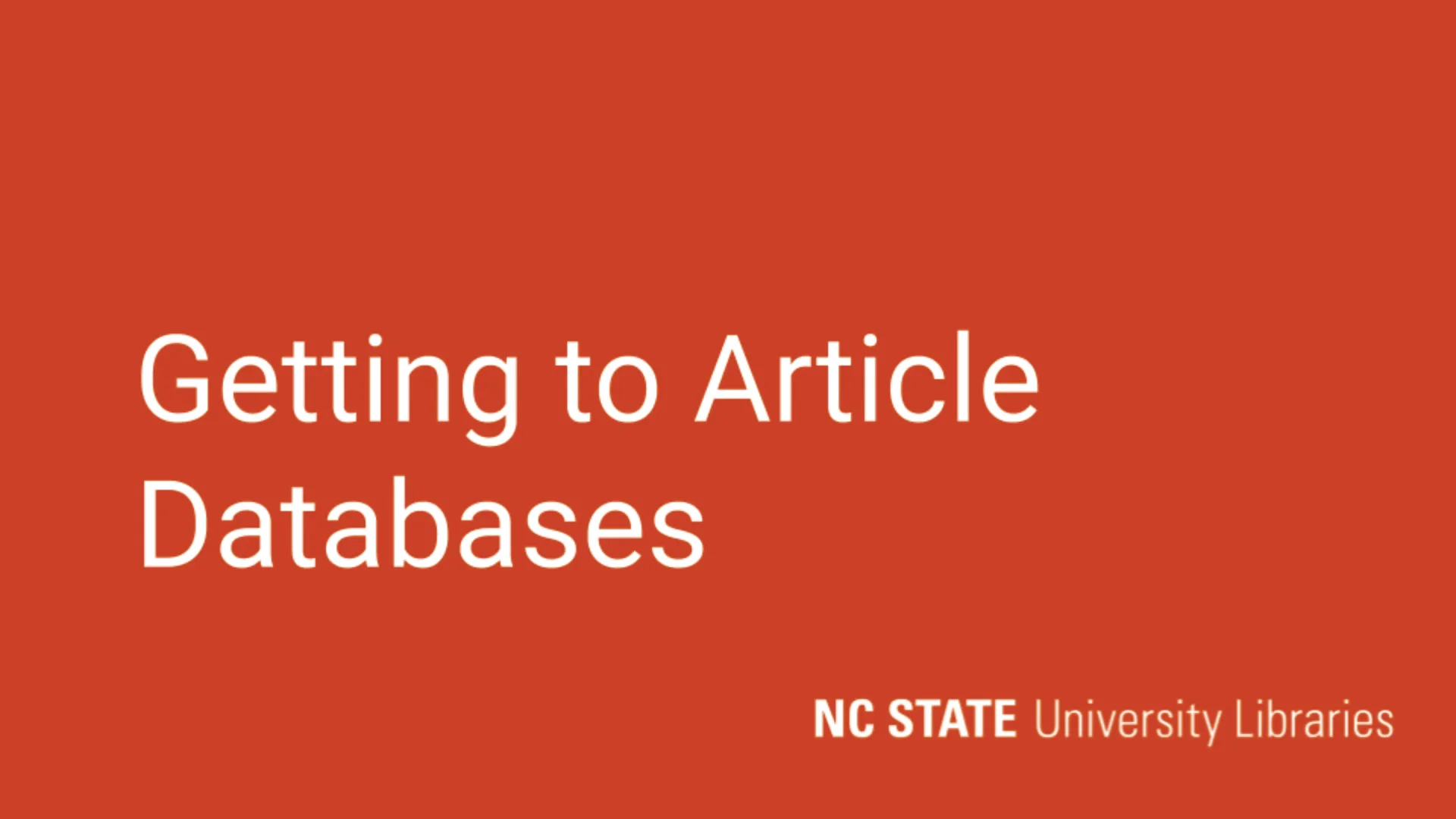 Anatomy of a Scholarly Article: NCSU Libraries