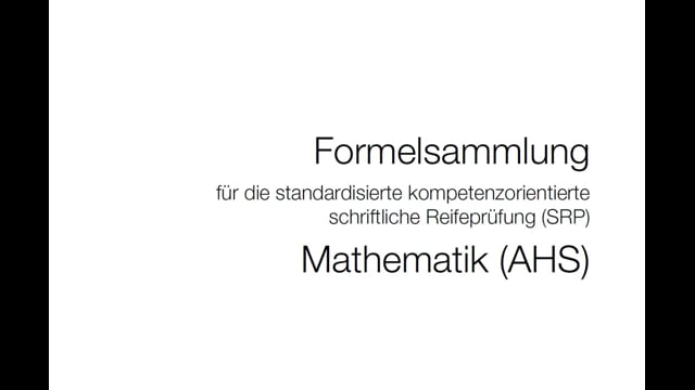 Formelsammlung AHS
