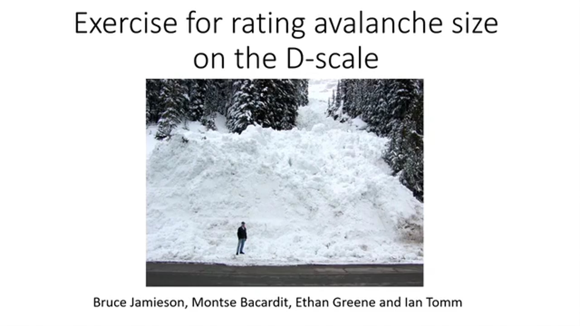 Exercise for rating avalanche size on the D-scale