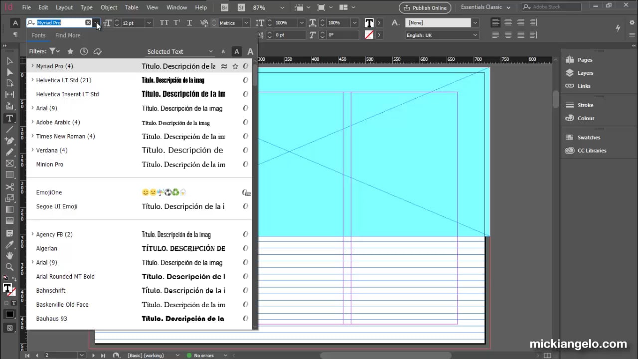 Diseño de un ebook con InDesign sesión 2 Texto falso on Vimeo