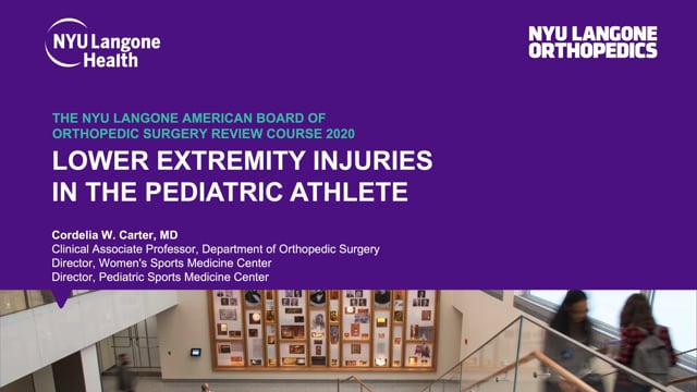 Lower Extremity Injuries in the Pediatric Athlete