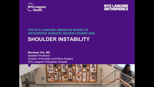 Shoulder Instability