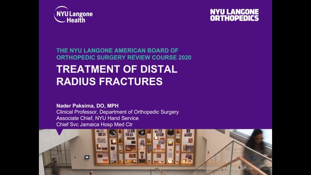 Treatment of Distal Radius Fractures