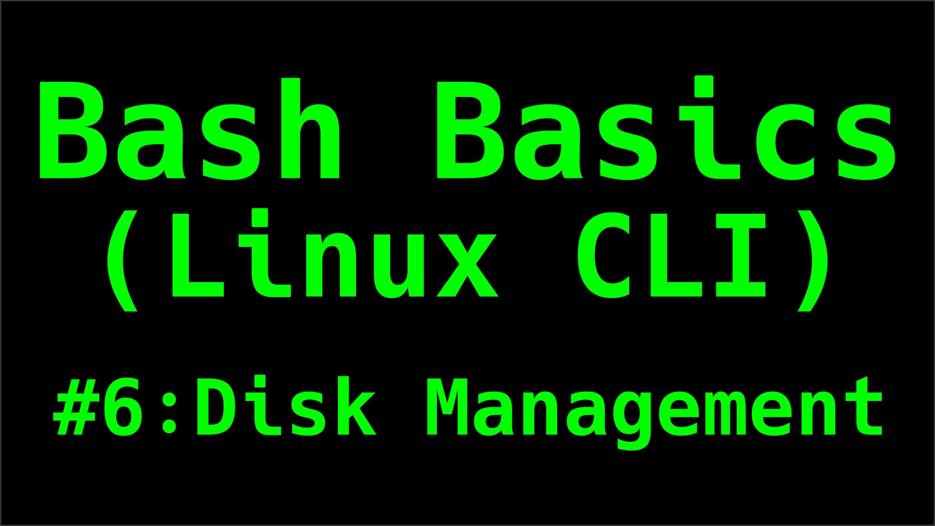 Disk Management - Bash Basics (Linux CLI)
