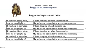 Ìwàpẹ̀lẹ́ and the Summoning of Ire #222