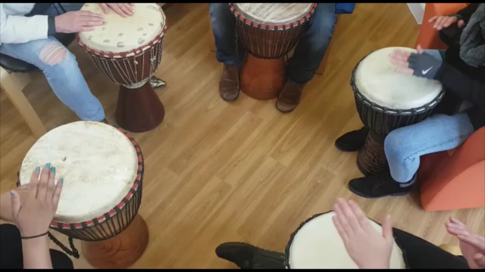 Music therapy drumming session at Four Seasons Café on Vimeo