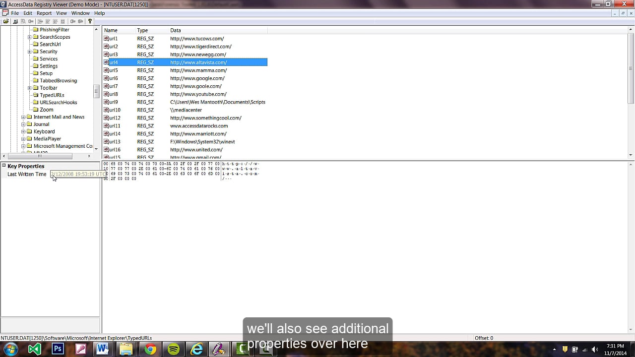 Digital Forensics f5d1 FTK Registry Viewer Looking At Any Registry